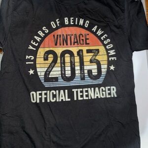 Port and Company Black Vintage 2013 Teenager T-Shirt